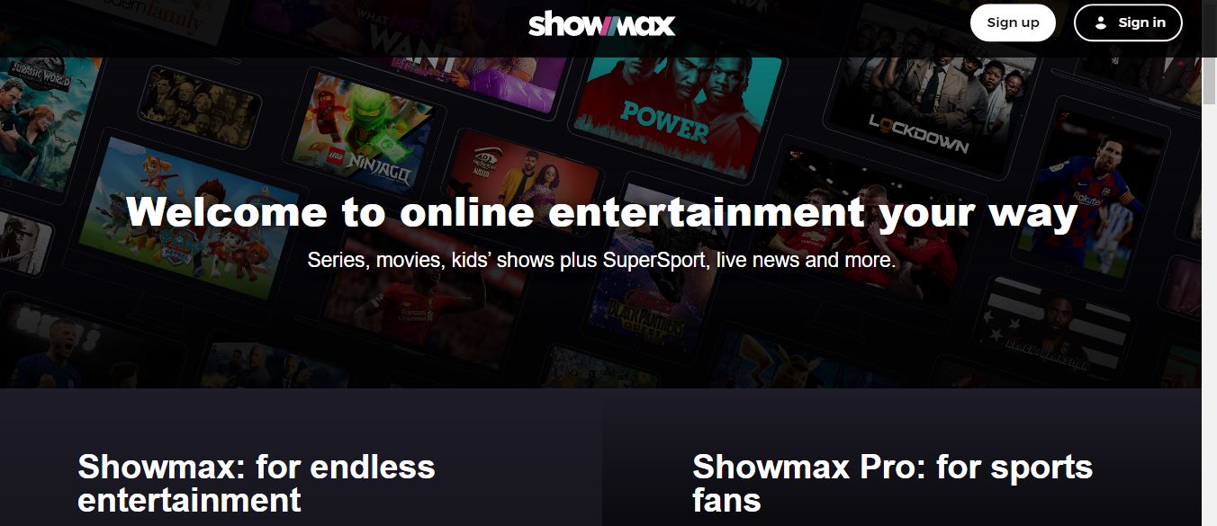 Showmax Sign Up